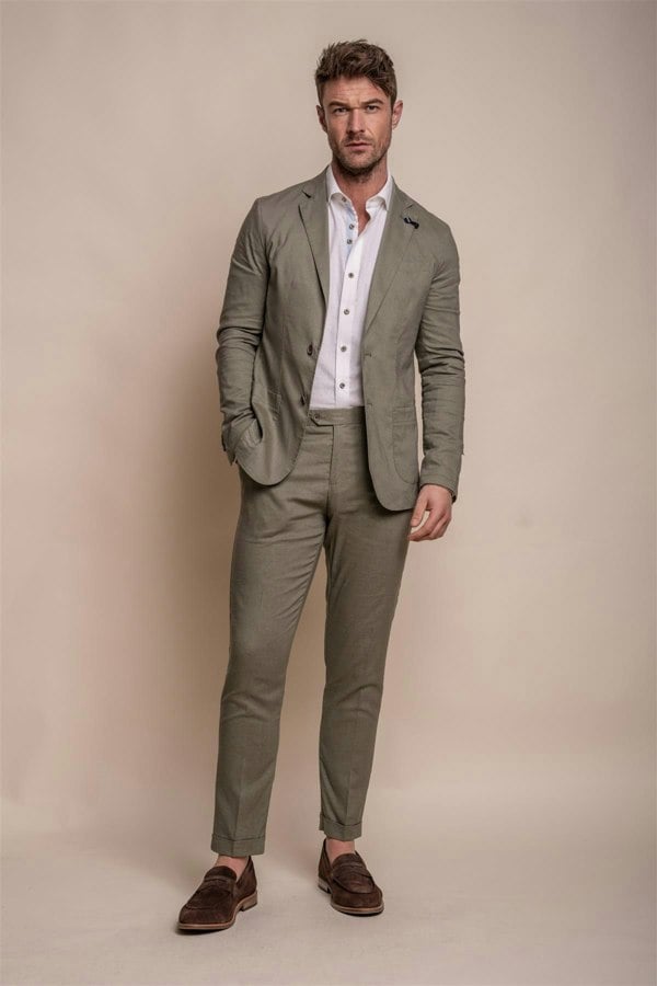 alvari sage quarter lined two piece suit 