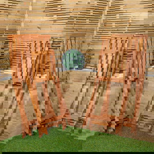 Samuel Alexander Set of 4 Bowness Outdoor Garden Patio Wooden Folding Chairs