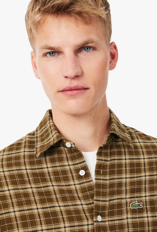 Lacoste Regular Fit Plaid Flannel Shirt