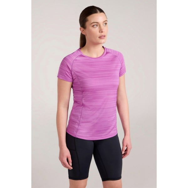 Mountain Warehouse Womens Endurance Striped T-Shirt - Purple