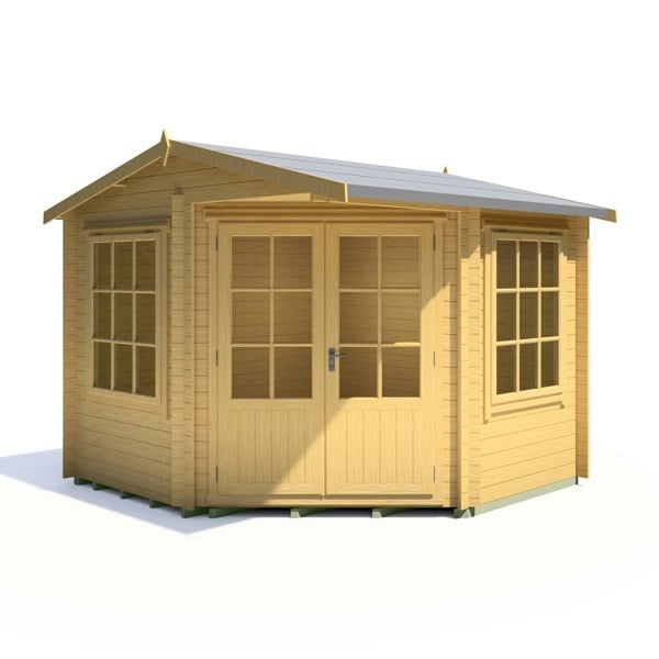 Shire 10x10 Rochester log cabin 28mm logs - Best Shed