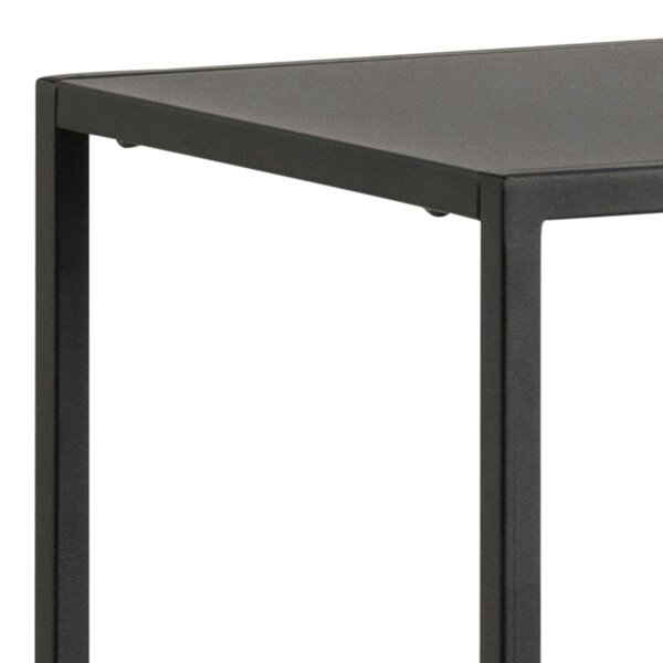 Wyld Haus Graz Matt Black Metal Asymmetrical Bookcase 3 Shelves