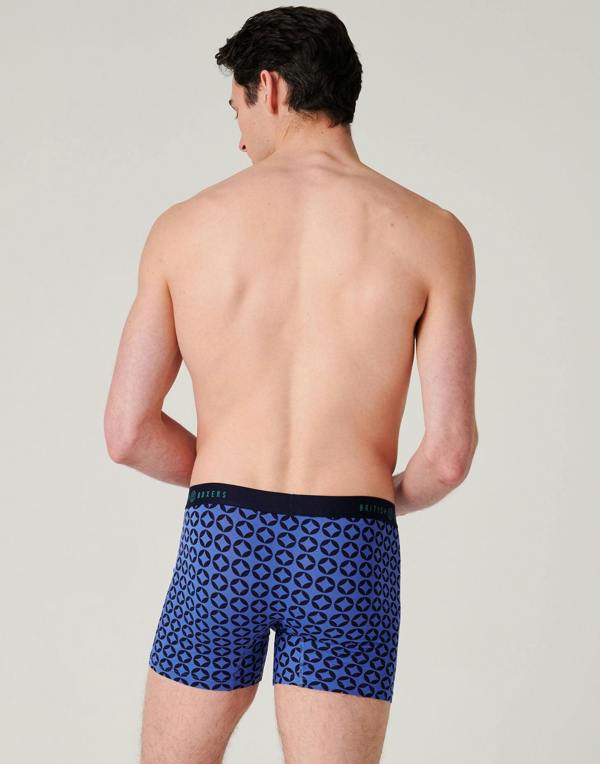 British Boxers Men's Bamboo Stretch Trunks – Metric Blue