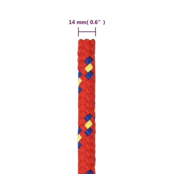 Berkfield Boat Rope Red 14 mm 25 m Polypropylene