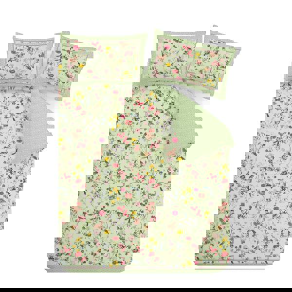 Catherine Lansfield RHS x Catherine Lansfield Birds In Bloom So Soft Duvet Cover Set Green