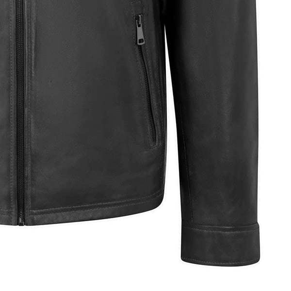 PRIMEHIDE Men’s Black Leather Biker Jacket – Thomas