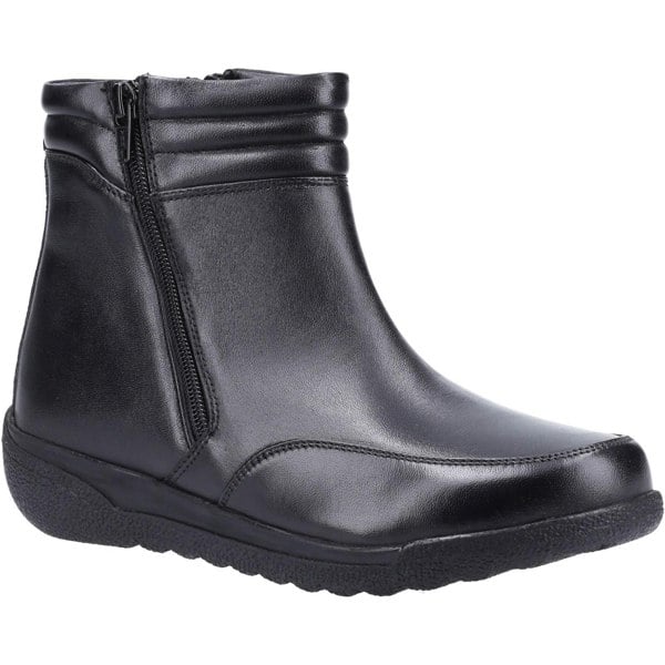 Fleet & Foster Womens/Ladies Morocco Twin Zip Leather Ankle Boots - Black