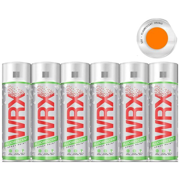WRX 6X WRX Fluorescent Orange Spray Paint 400ml