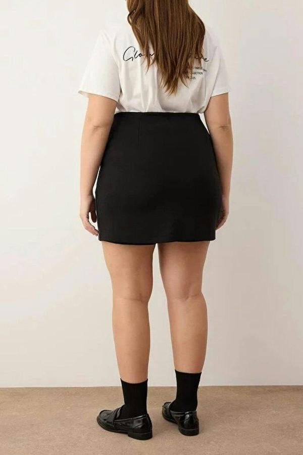 WOVCOR Short Knitted Plus Size Short Skirt