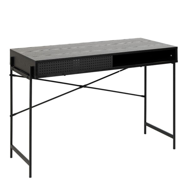 Wyld Haus Cambridge Black Office Desk Sliding Mesh Door