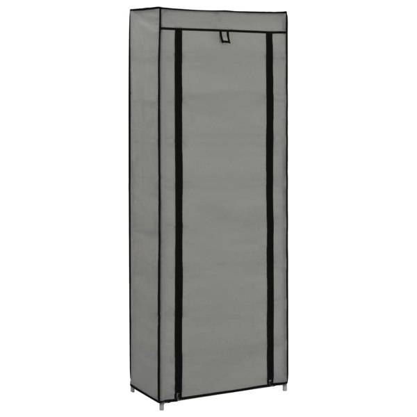 Berkfield Shoe Cabinet with Cover Grey 57x29x162 cm Fabric
