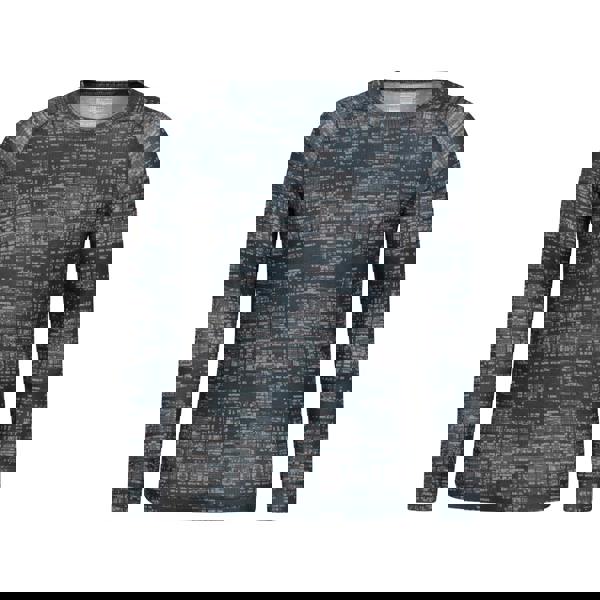 Mountain Warehouse Mens Talus Printed Long-Sleeved Thermal Top - Black