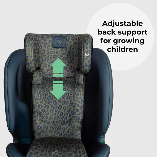 My Babiie MBCS200 Spin R129 Car Seat with Top Tether - Navy Leopard
