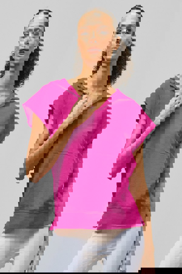 ENORSIA Sleeveless Raw Edge Hoodie