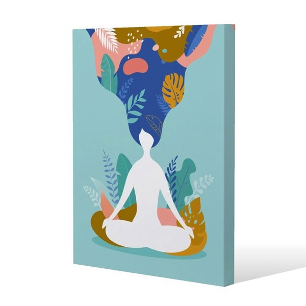Benjamin Tate Design mindfulness, meditation and yoga Slim Style Canvas Print  30x40cm , 15mm Slim Real wood.
