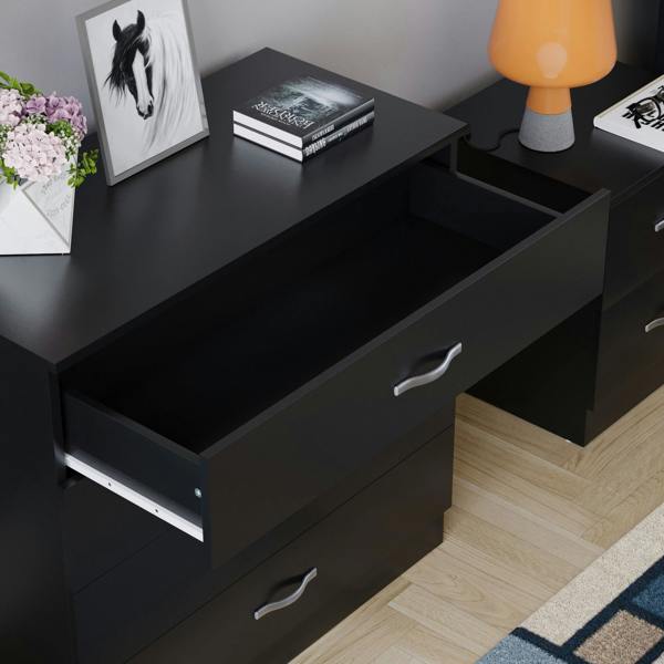 Vida Designs Riano 4 Drawer Chest, Black