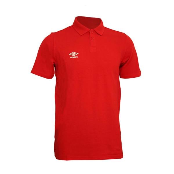Umbro Mens Essential Polo Shirt - Vermillion/White