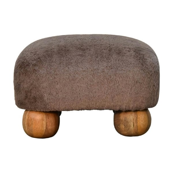 Artisan Furniture Mocha Faux Fur Nordic Footstool