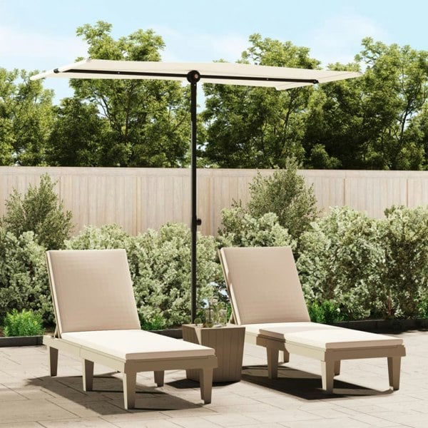 Berkfield Outdoor Parasol with Aluminium Pole 180x110 cm Sand White