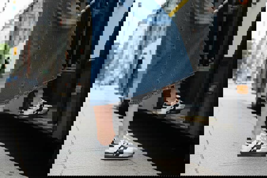 Trendy Trotters Black & White Retro Trainers, Flat Style Sneakers, Comfort For Everday Wear