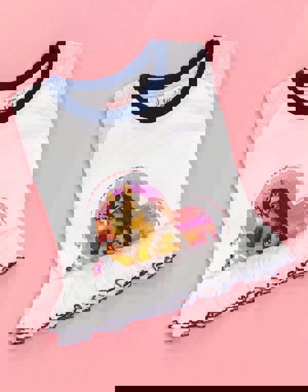 DreamWorks Girls Blue Spirit Character Placement Print Short Sleeve Short Leg Pyjama Set