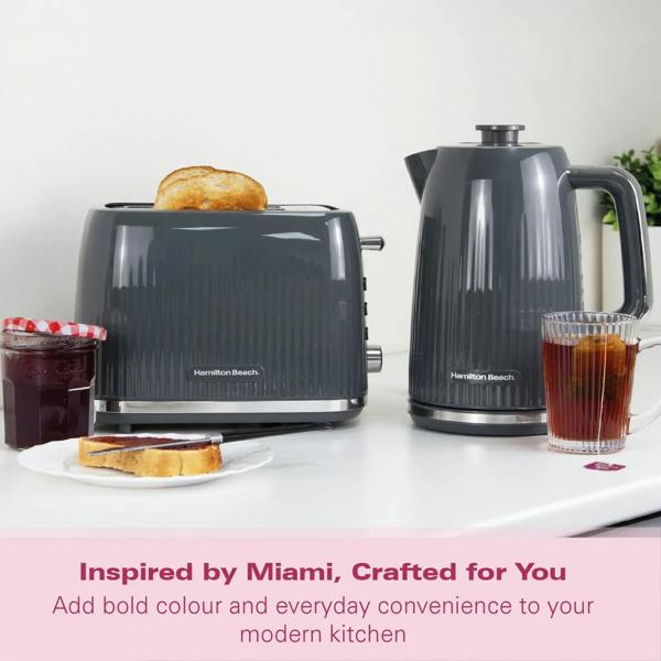 Hamilton Beach Miami 1.7L Kettle Charcoal Grey - Hamilton Beach UK