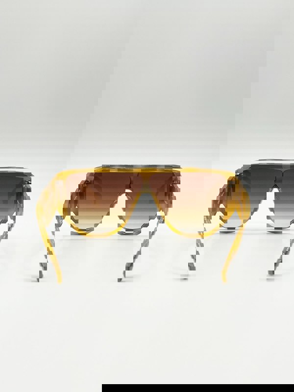 SVNX Oversized Flat Top Spotty sunglasses in Brown