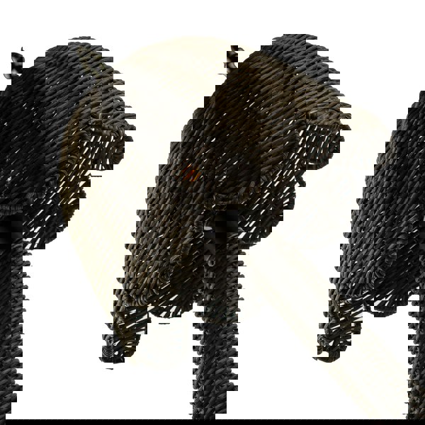 Washed Black Woven Rattan Table Lamp with Scallop Shade and Switch Image 3