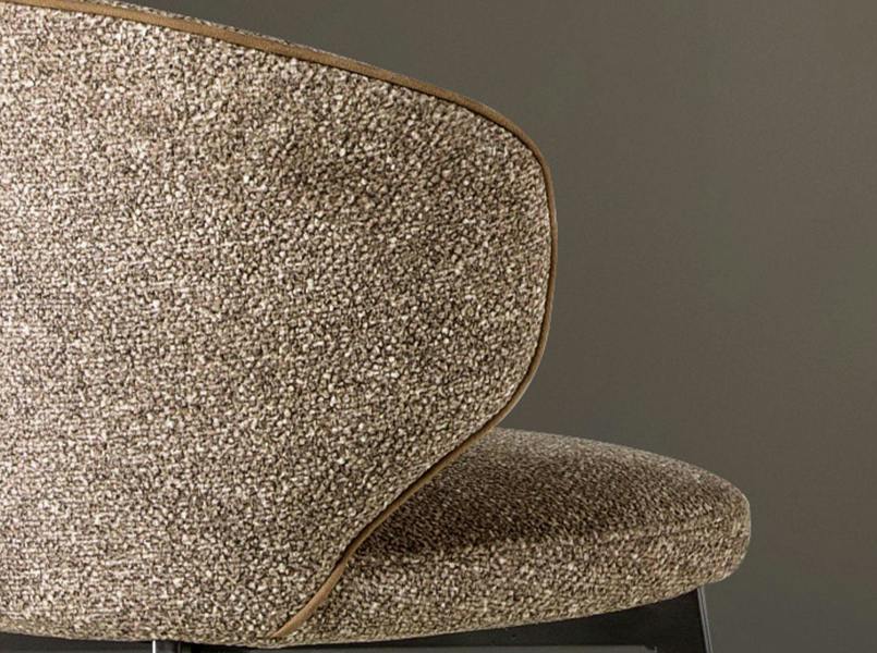 Angel Cerdá Stool upholstered in mottled brown fabric 4241