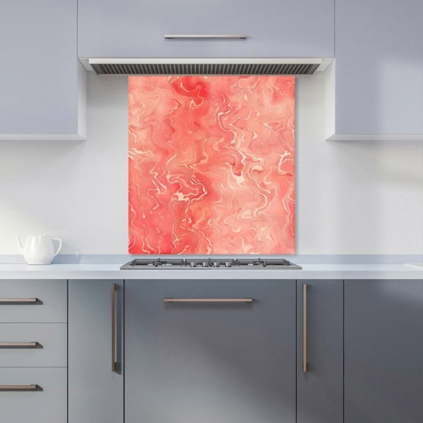 Warren Reed - Designer Salmon Pink Marble Effect Kitchen Splashback