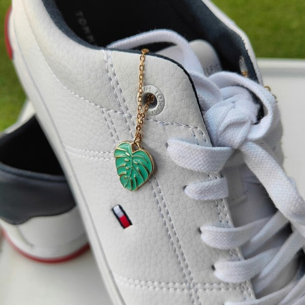 The Colourful Aura Green Leaf Summer Dangle Shoe Lace Sneaker Accessories Skate Charm