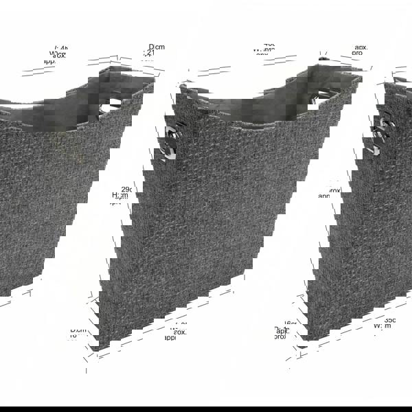 JVL Chroma Fabric Magazine Storage Holder for Living Room Organisation, Grey