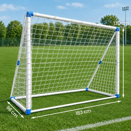 SPORTNOW Foldable Practice Football Goal with Ball Pump 183 x 96 x 130 cm