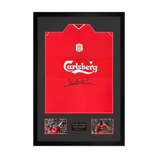 Robbie Fowler & Emile Heskey Signed Liverpool Shirt Premium Frame