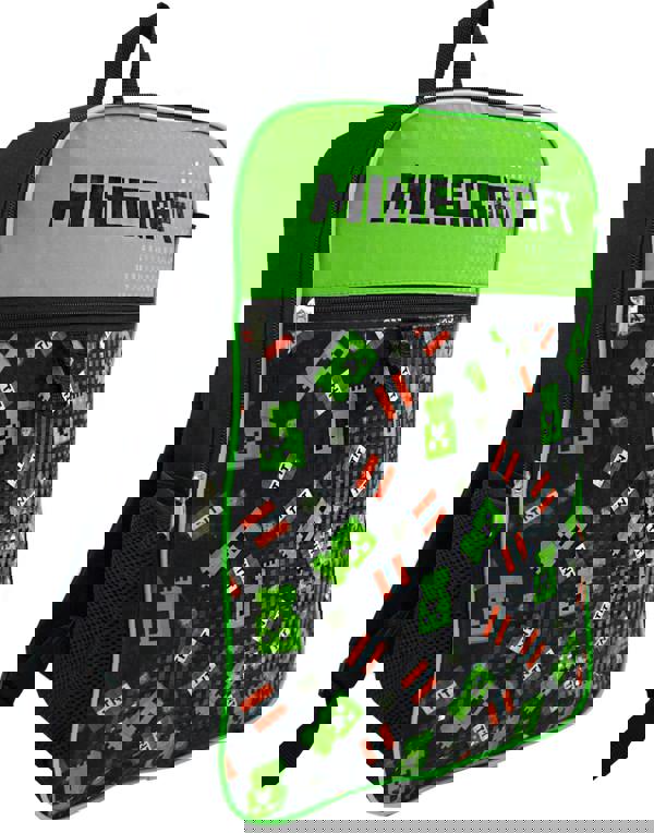 Minecraft Back pack set 5 Piece Boys Black Creeper & Tnt Graphics 5 Piece Backpack Set (One Size)