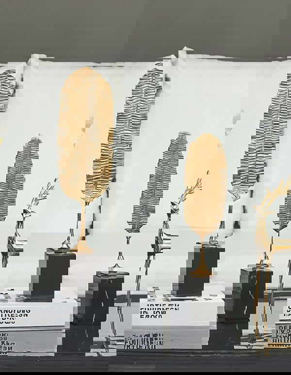 Anyhouz 37.5cmGold Feather Sculptures Tabletop Home Decor