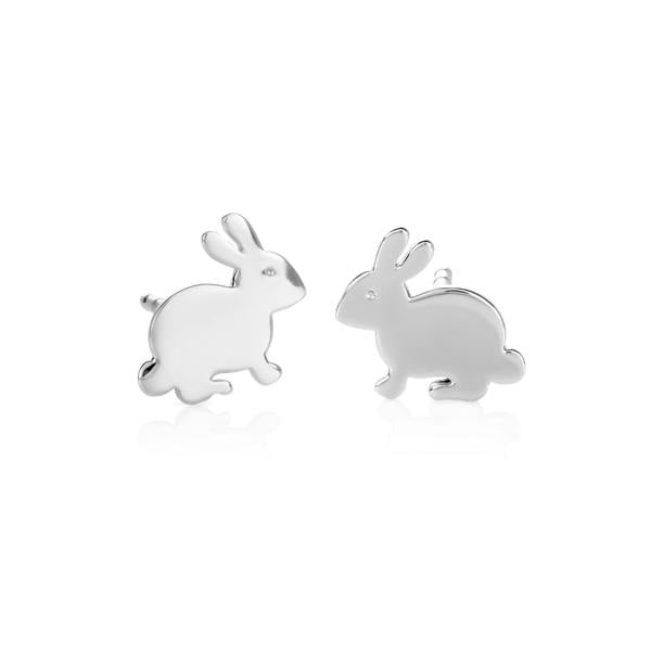 namana 925 Sterling Silver Cute Rabbit Shaped Small Stud Earrings for Women
