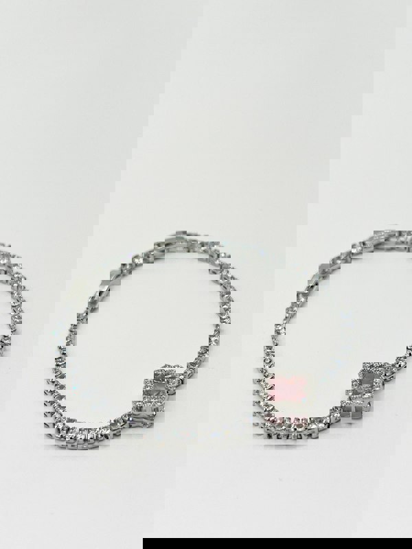 SVNX Pink Clover Diamante Bracelet - Gift Boxed