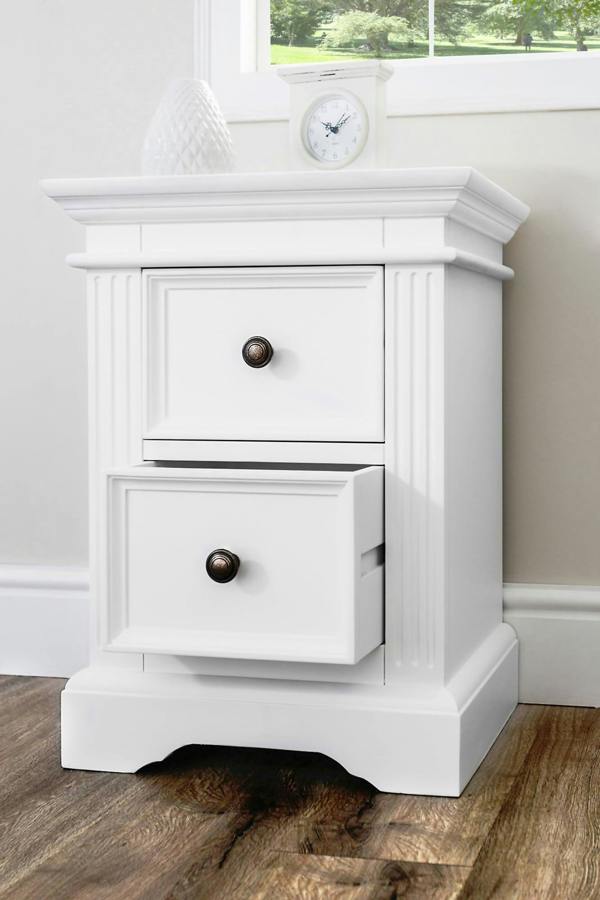 Statement Furniture Gainsborough Bedside Table 2 Drawer Hamptons Style Nightstand
