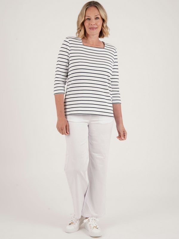 PennyPlain 5 Pocket Wide Leg Denim - White Short