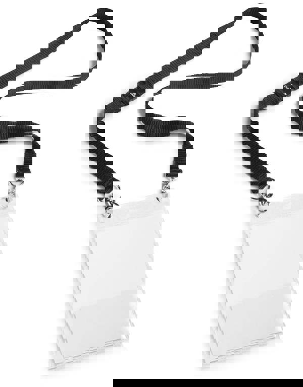 Durable Safety-Release Lanyard Name Badge ID Ticket Holder | 10 Pack | A6 Black