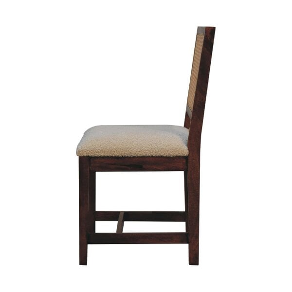 Wyld Haus Holualoa Cream Boucle and Mango Wood Rattan Chair