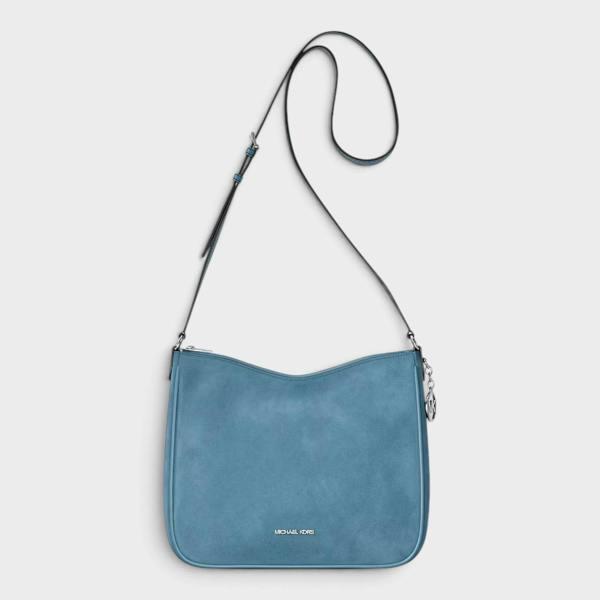 Michael Kors Nayla Messenger Bag Suede Navy Blue
