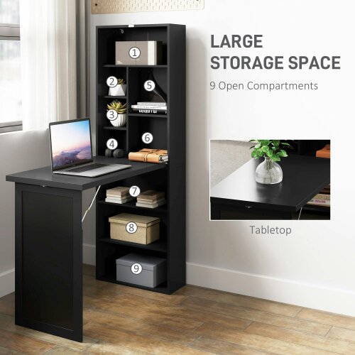 Wyld Haus Havizi 98cm Black 3 Section Work Desk With Chalkboard And Storage