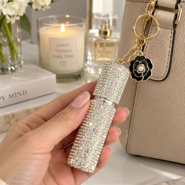 Love EMVY Crystal Effect Refillable Perfume Atomiser Keyring
