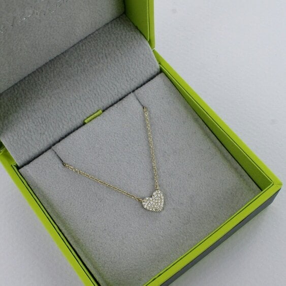 Reeves & Reeves 14K Solid Gold and Diamond Heart Necklace