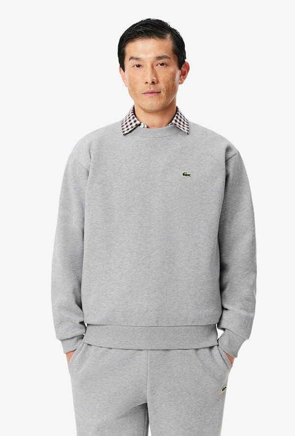 Lacoste Fleece Crew Neck Sweatshirt - Grey