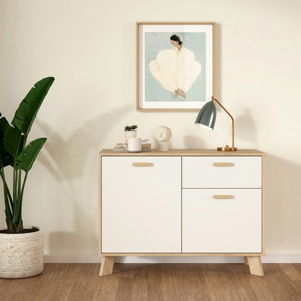Furniture To Go Ikast Sideboard 2 Doors + 1 Drawer in Jackson Hickory and White