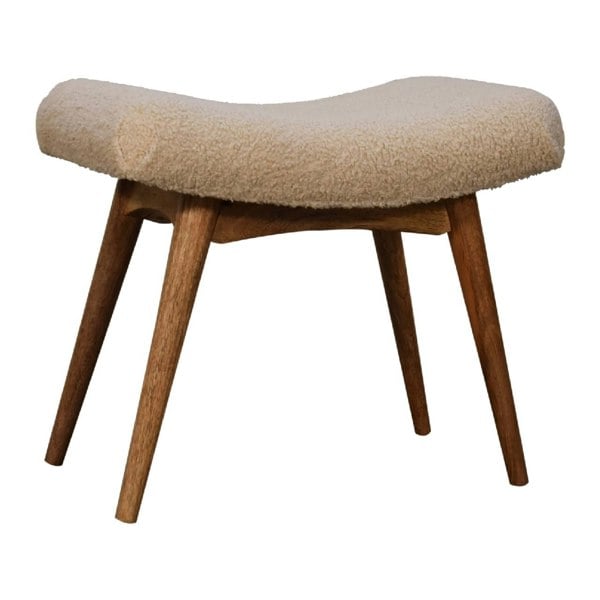 Artisan Furniture Boucle Cream Curved Bench
