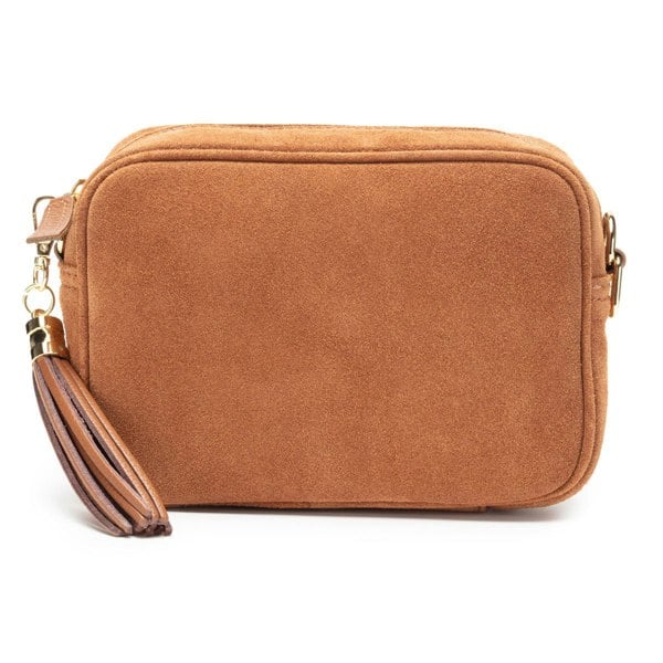 Elie Beaumont Crossbody Tassel Suede - Tan